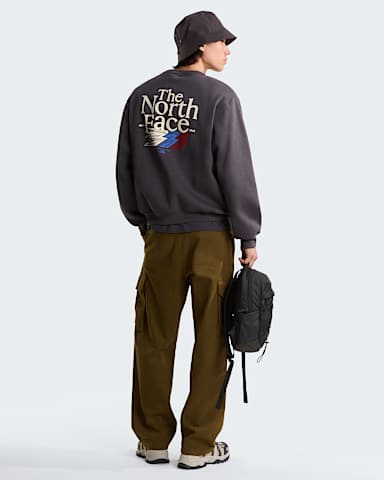 Mens Retro Trail Relaxed Graphic Sweatshirt TNF Anthracite Grey ALT2
