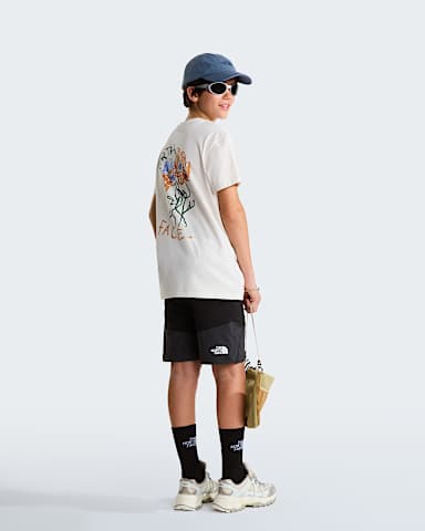 Teens Flower Scribble Relaxed TShirt TNF White DuneDust Orange ALT1