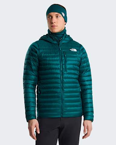 Mens Bettaforca Lightweight Down Hooded Jacket TNF Pacific TealRestorative Teal HERO