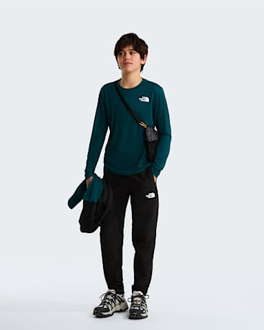 Teens 247 LongSleeve TShirt TNF Pacific Teal ALT1