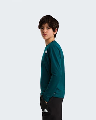 Teens 247 LongSleeve TShirt TNF Pacific Teal ALT2