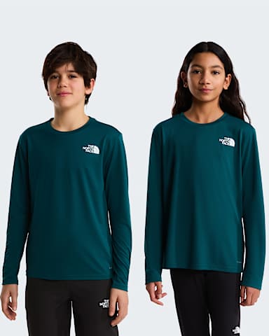 Teens 247 LongSleeve TShirt TNF Pacific Teal HERO