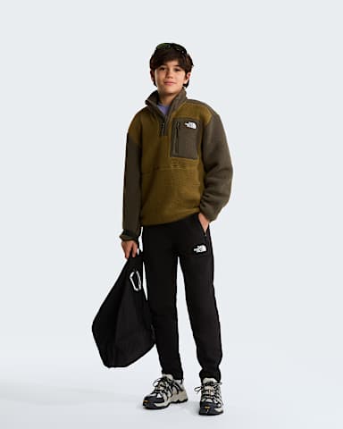 Giacca in pile Yumiori con cerniera a 14 da ragazzi TNF Caraway SeedNew Taupe Green ALT1