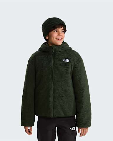 Boys Reversible Shasta FullZip Hooded Jacket TNF Caraway SeedBottle Green ALT1