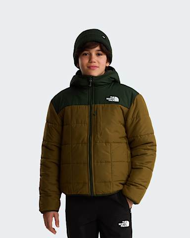 Boys Reversible Shasta FullZip Hooded Jacket TNF Caraway SeedBottle Green HERO