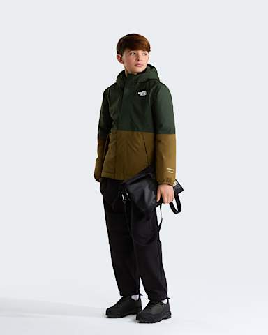 Boys Warm Antora Rain Jacket TNF Bottle GreenCaraway Seed ALT1