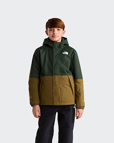 Boys Warm Antora Rain Jacket TNF Bottle GreenCaraway Seed HERO