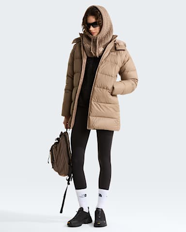 Womens Hydrenalite City Down Hooded Parka TNF Garnet alt1