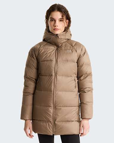 Womens Hydrenalite City Down Hooded Parka TNF Garnet hero