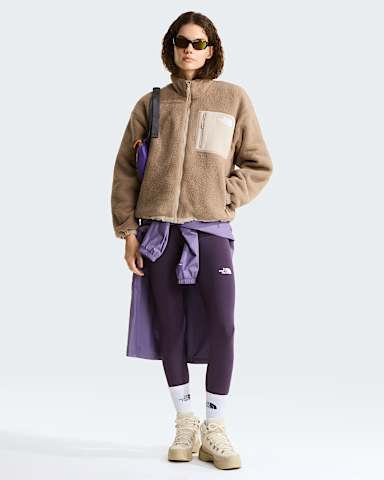 Womens Yumiori Reversible Fleece Jacket TNF Timeless TaupeGarnet ALT2