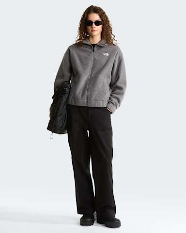 Veste en polaire  col pour femme TNF Smoked Pearl Black Heather alt1