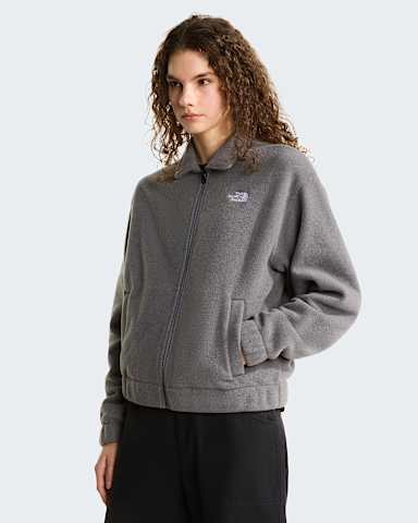 Veste en polaire  col pour femme TNF Smoked Pearl Black Heather hero