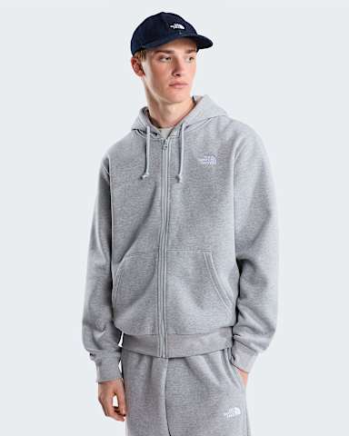 Mens Evolution Simple Dome Regular FullZip Hoodie TNF TNF Pale Grey Heather hero