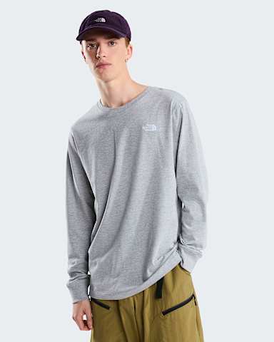 Mens Evolution Simple Dome Regular LongSleeve TShirt TNF TNF Pale Grey Heather HERO