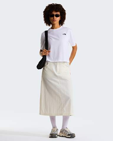 Womens Evolution Simple Dome Cropped Relaxed TShirt TNF TNF White ALT1