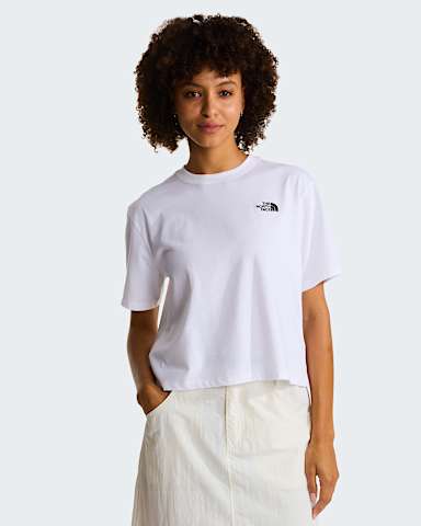 Womens Evolution Simple Dome Cropped Relaxed TShirt TNF TNF White HERO