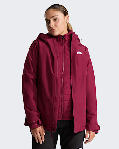 Veste capuche Carto Mono Triclimate 3en1 pour femme TNF Burgundy Crush HERO