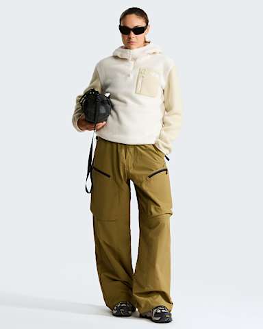 Yumiori 14 Zip Novelty Hooded Fleece Jacket W TNF White DuneDesert Stone alt1