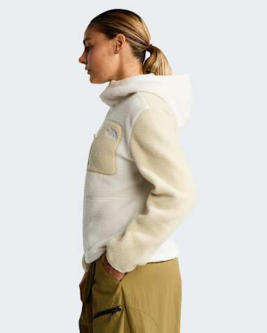 Yumiori 14 Zip Novelty Hooded Fleece Jacket W TNF White DuneDesert Stone alt2