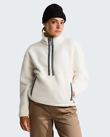 Womens TNF Fleeski 14 Zip Pullover Fleece TNF White Dune HERO