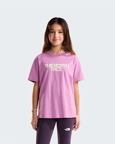 Teens Chalbi Relaxed Graphic TShirt TNF Hushed Lavender HERO