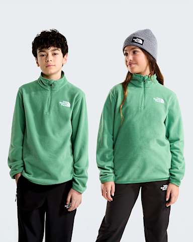 Teens Glacier 14 Zip Fleece TNF Dimmed Algae HERO
