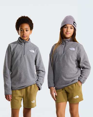 Teens Glacier 14 Zip Fleece TNF TNF Mid Grey Heather HERO