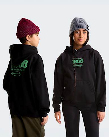 Felpa con cappuccio Track Relaxed Graphic da ragazzi TNF TNF Black HERO