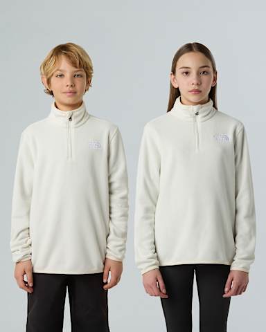 Teens Glacier 14 Zip Fleece TNF White Dune HERO