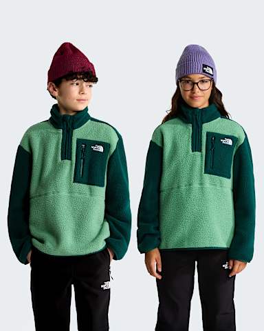 Teens Yumiori 14 Zip Fleece Jacket TNF Dimmed AlgaeHunter Green HERO