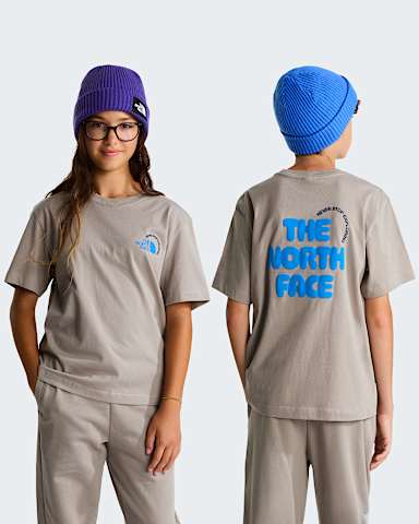 Teens Explore Fonts Relaxed Graphic TShirt TNF Stone Slab HERO