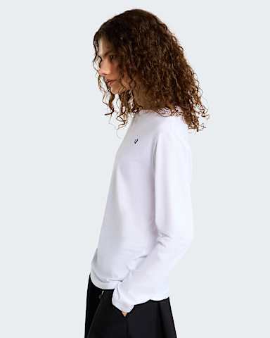 Womens TNF Essential Simple Dome Relaxed LongSleeve TShirt TNF TNF White ALT2