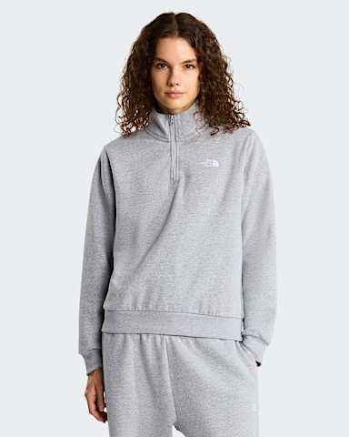 Damen Evolution Simple Dome Regular Sweatshirt mit 14Reiverschluss TNF TNF Pale Grey Heather hero