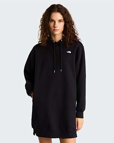 Womens Essential Simple Dome Relaxed Hooded Dress TNF TNF Black HERO