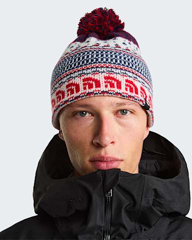 Bonnet Cabin Ski Tuke TNF White Dune JacquardPom alt1