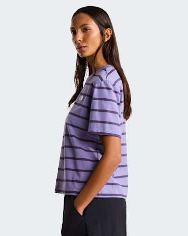 Tshirt Vista Stripe da donna TNF Grounded Plum TNF Open Stripe ALT2