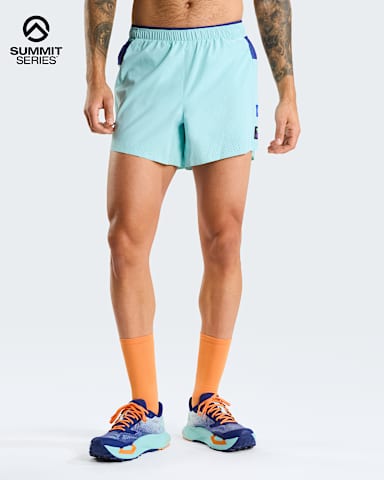 Mens Summit Pacesetter Graphic Shorts TNF Canal Blue HERO