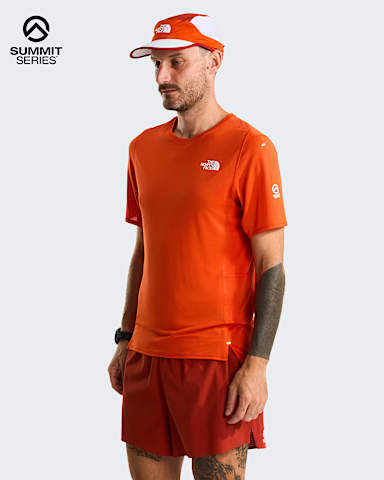 Mens Summit High Trail Run TShirt TNF Lava Red HERO