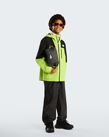 Klein verpackbare WanderShelljacke fr Jugendliche TNF TNF BlackFizz Lime alt5