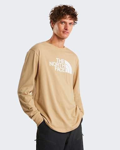 Mens Evolution Half Dome Regular LongSleeve TShirt TNF Khaki Stone alt4