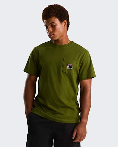 Mountain Logo relaxt geschnittenes TShirt mit Grafik fr Herren TNF Woodland Green alt4