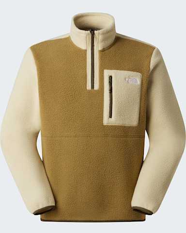 Yumiorifleecejas met kwartrits voor heren TNF CedarDesert StoneNew Taupe Green hero