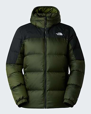 Mens Diablo Down 20 Hooded Jacket TNF Woodland Green Black HeatherTNF Black hero