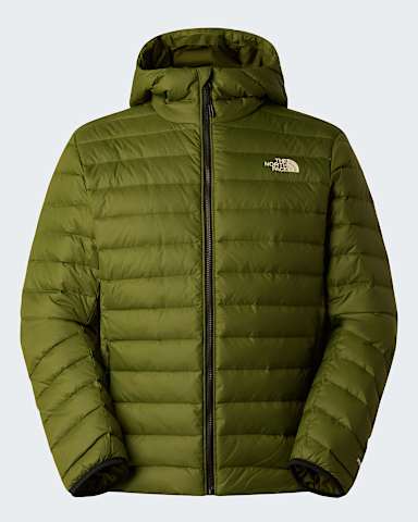 Mens Classic Down Hooded Jacket TNF Woodland Green hero