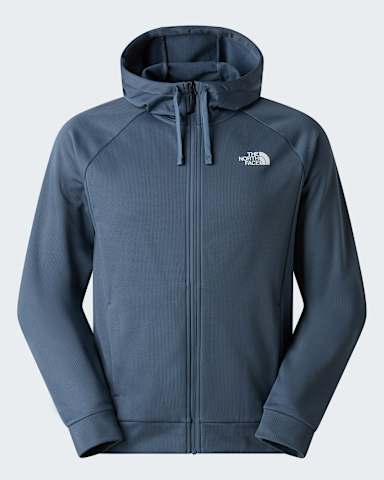Reaxion 20hoodie met volledige rits voor heren TNF Granite Grey Dark Heather hero