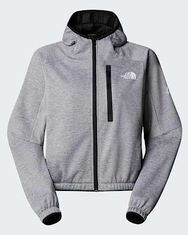 Mountain Athletics Kapuzenfleece mit durchgehendem RV fr Damen TNF TNF Pale Grey HeatherMeld Grey hero