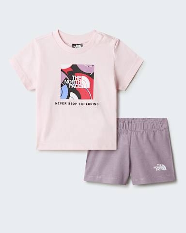 Set NSE Box Play Regular con pantaloncini da neonato TNF Pale BlossomTranscendent Grey hero