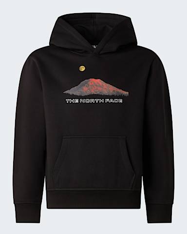Felpa con cappuccio Mountain Night Relaxed da ragazzo TNF TNF Black hero
