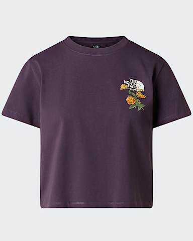 Womens Flora Embroidered Regular Graphic TShirt TNF Endless Dusk hero