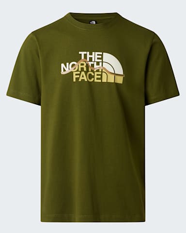 Mens Mountain Line Regular Graphic TShirt TNF Woodland Green hero